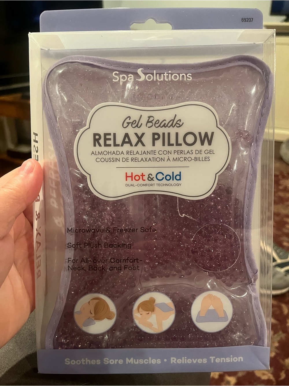 Purple Gel Bead Relax Pillow - Hot & Cold Therapy